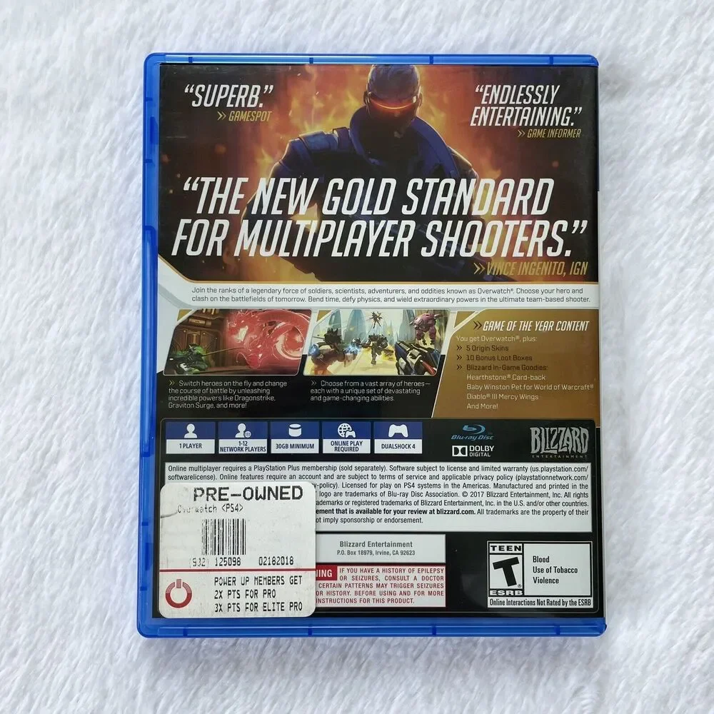 Overwatch: Game of the Year Edition PS4 2017 Bonus Content Play Station 4 Game